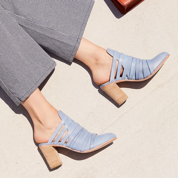 NIB Free People Byron Strappy Mule Denim Blue - Picture 2 of 6